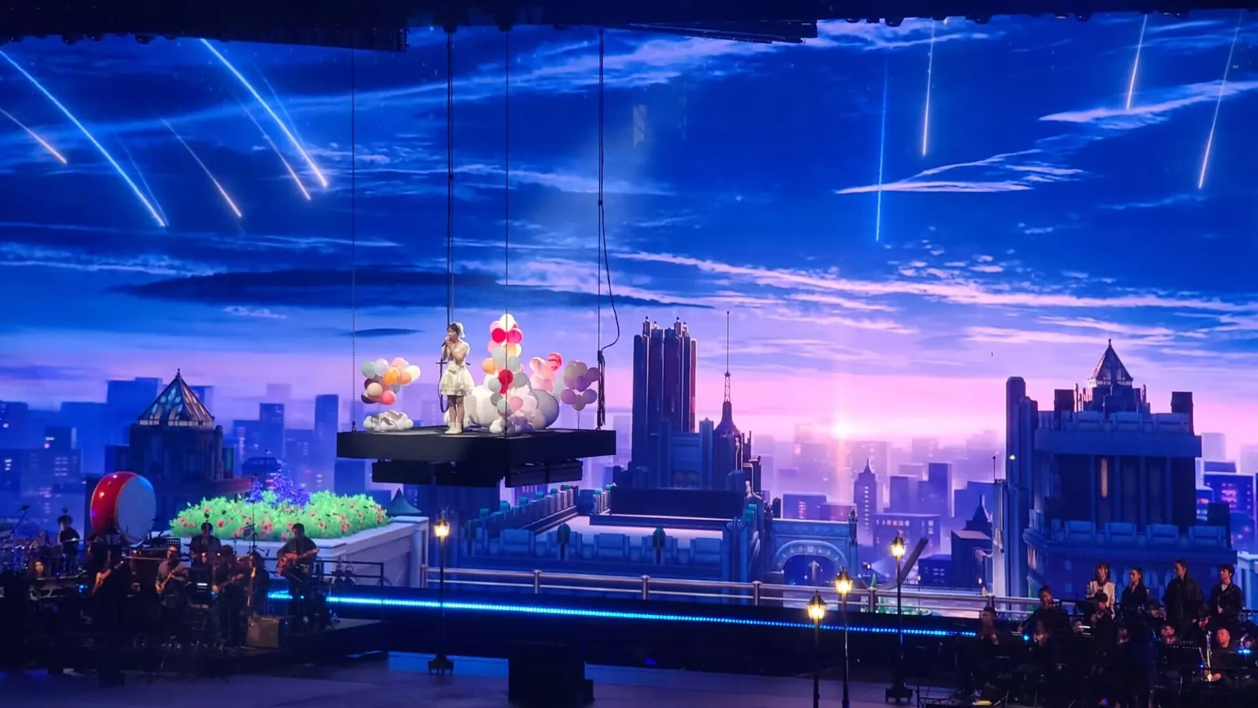 夜晚的灯光表演